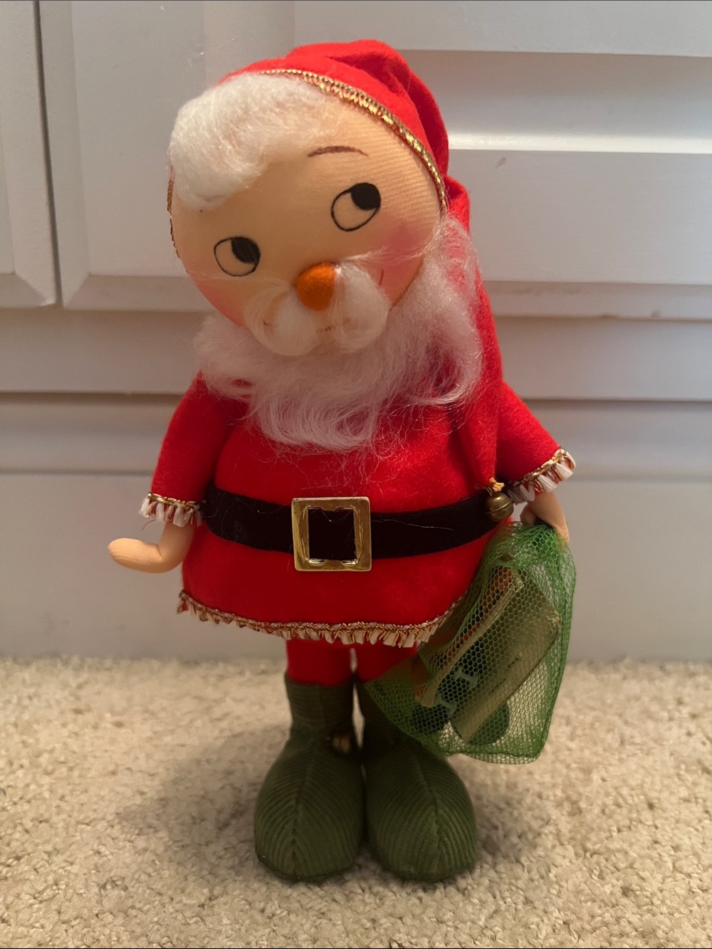 Vintage Santa Clause Styrofoam With Bag of Toys Made in Japan
